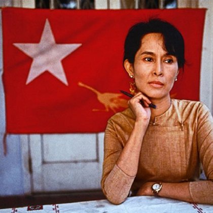 AUNG SAN SUU KYI, - THE BURMESE DISSIDENT,MYANMAR'S PRO  DEMOCRACY LEADER AND NOBEL PEACE PRICE PRIZE WINNER.SHE WAS DETAINED BY BURMA'S MILITARY AUTHORITIES AND 21 YEARS UNDER HOUSE ARREST.