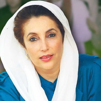 BENAZIR BHUTTO (1953 - 2007) WAS A PAKISTANI POLITICIAN.SHE WAS THE ELDER DAUGHTER OF PRIME MINISTER ZULFIQAR ALI BHUTTO.AFTER HER FATHER WAS HANGED TO DEATH,HER FAMILY WAS REPEATEDLY PUT UNDER HOUSE ARREST BY REGIME OF ZIA UL HAQ.IN 1988,BHUTTO WAS THE FIRST OMAN EVER ELECTED TO GOVERN IN PAKISTAN.BENAZIR BHUTTO WAS ASSASSINATED IN RAWALPINDI,THE CITY IN WHICH HER FATHER WAS HANGED IN 1979.