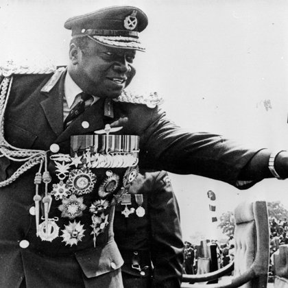 IDI AMIN DADA WAS A MONSTROUS LEADER,HE WAS AN OBVIOUS BULLY.HE BECAME KNOWN AS THE "BUTCHER OF UGANDA" FOR HIS BRUTAL,DESPOTIC RULE CHILE PRESIDENT OF UGANDA IN THE 1970s.HE IS POSSIBLY THE MOST NOTORIOUS OF ALL AFRICA'S POST-INDEPENDENCE DICTATORS.500,000 PEOPLE WERE KILLED DURING HIS EIGHT YEARS RULE.
