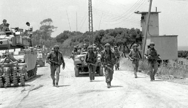 THE LEBANESE CIVIL WAR (1975-1990) , ISRAELI TANKS ROLLED ACROSS THEIR BORDER INTO NEIGHBORING LEBANON ON JUNE 6,1982,GENERAL ARIEL SHARON LEAD THE ATTACK.