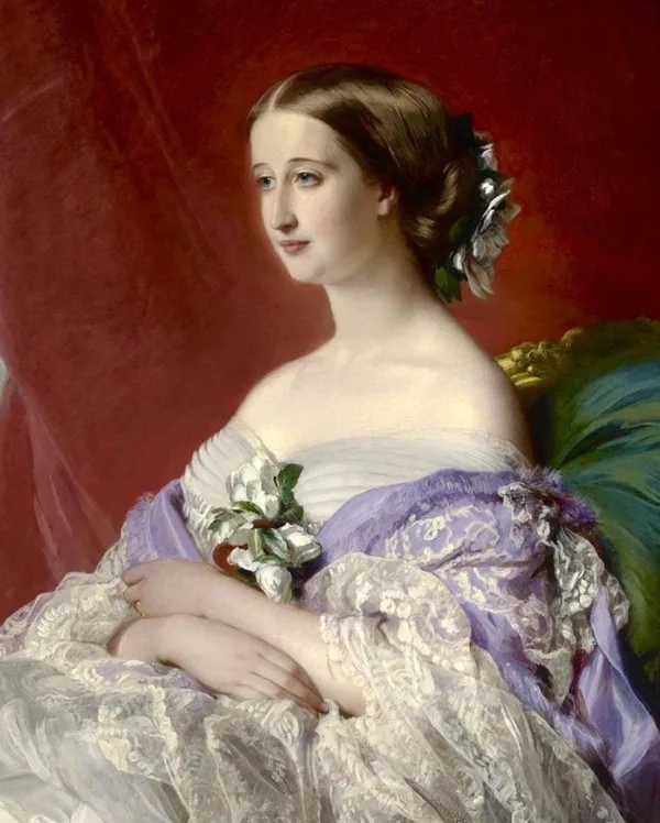 THE SPANISH /FRENCH EMPRESS EUGENIE  (1826–1920),THE WIFE OF NAPOLEON III,WHO BY HER CHARM ,CONTRIBUTED LARGELY TO THE BRILLIANCY OF THE IMPERIAL.SHE MANAGED TO POLITICALLY CLOSE THE RELATIONSHIP BETWEEN ENGLAND AND FRANCE AFTER HER CLOSE FRIENDSHIP WITH QUEEN VICTORIA OF ENGLAND.