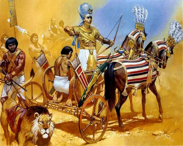 EGYPTIAN ANCIENT ,THE PHARAOH,RAMESSES II, RAMSES II WAS CROWNED THE PHARAOH OF EGYPT IN 1279 BC.HE WAS THE THIRD PHARAOH OF NINETEENTH DYNASTY.RAMSES THE GREAT (1279 -1213 B.C.) LED EGYPT IN THE FAMOUS BATTLE OF KADESH,HE NARROWLY ESCAPED DEATH AND FOUGHT VALIANTLY AT KADESH.