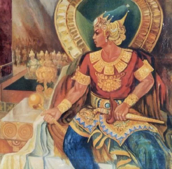 THE INDONESIAN MAJAPAHIT EMPIRE (1293 - 1500 AD) WHICH TRANSLATES " BITTER FRUIT" .THE MAJAPAHIT WOULD ENTER ITS GOLDEN AGE DURING THE RULE OF HAYAM WURUK.WHO WAS THE FORTH EMPEROR (1350- 1389 AD) WITH THE SUPERB ASSISTANCE OF GAJAH MADA,THE PRIME MINISTER .MAJAPAHIT  WAS A KINGDOM THAT RULED MOST OF THE MALAY ARCHIPELAGO