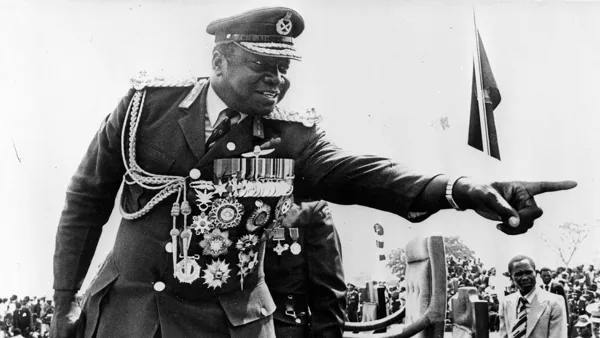 IDI AMIN DADA WAS A MONSTROUS LEADER,HE WAS AN OBVIOUS BULLY.HE BECAME KNOWN AS THE "BUTCHER OF UGANDA" FOR HIS BRUTAL,DESPOTIC RULE CHILE PRESIDENT OF UGANDA IN THE 1970s.HE IS POSSIBLY THE MOST NOTORIOUS OF ALL AFRICA'S POST-INDEPENDENCE DICTATORS.500,000 PEOPLE WERE KILLED DURING HIS EIGHT YEARS RULE.